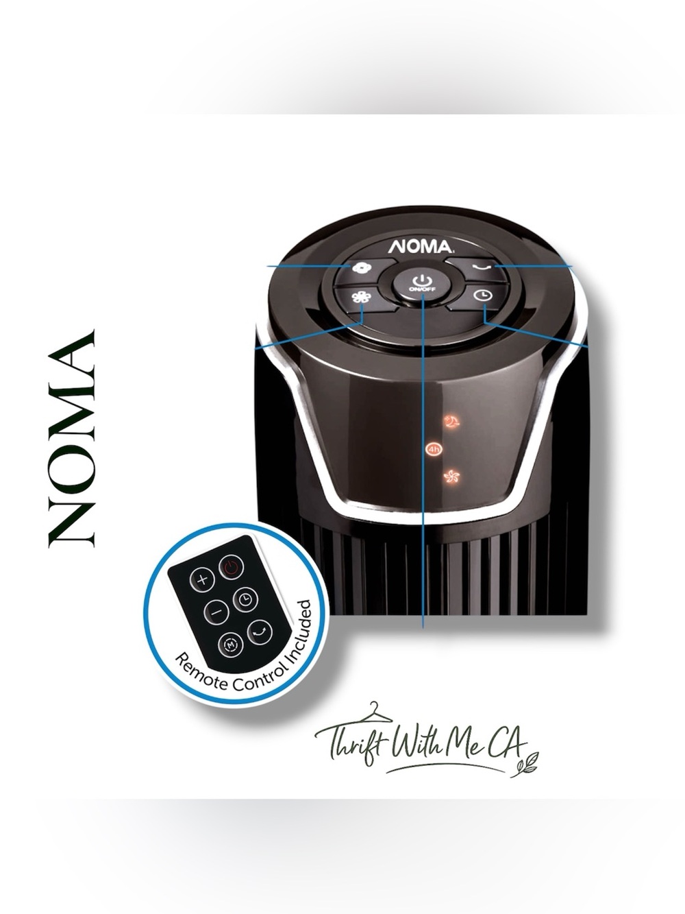 NOMA 42-inch Oscillating Tower Fan, Black - 3-Speed
